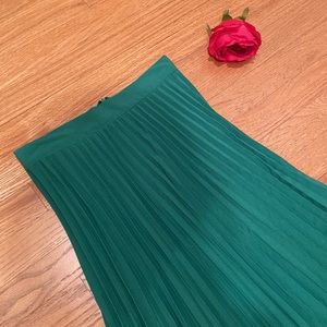 NWOT Shein Forest Green Pleated Maxi Skirt
